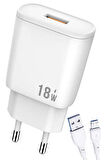 Vestel Venus V3 5580 5020 5040 5570 V4 V5 V6 Şarj Aleti Micro USB 18W 3.0A Hızlı Şarj