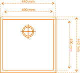 Gradde Antrasit Tek Göz 40X40 Cm T.Altı,Üstü,Sıfır Granit Evye Gr40