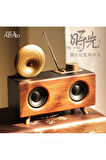 Antika Klasik Ahşap Bluetooth Hoparlör Fm Radyo Gramofon B6
