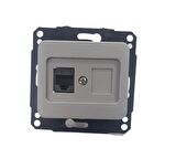 KELEBEK METALİK GRİ 1XRJ45 PRİZ METESAN