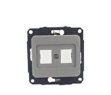 KELEBEK METALİK GRİ 2XRJ45 PRİZ KONNEKTÖRSÜZ METESAN