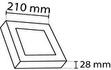18W/6500K S.Ü LED PANEL ARMATÜR KARE (BEYAZ) NOAS