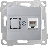 RİTA INOX MEK+TUŞ 1RJ12 TEL.PRİZİ MUTLUSAN