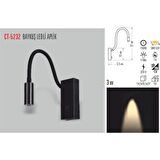 Cata Ct-5232 Metal Modern Duvar Siyah Aplik 