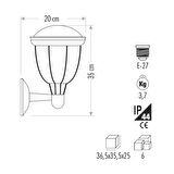 Cata Ct-7019 Plastik Dekoratif Dış Mekan Duvar Aplik 