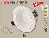 CT-5260 8W BAŞAK LED ARMATÜR (BEYAZ KASA) (3 RENK) CATA