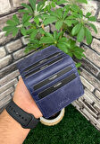 Guard Antik Lacivert Patlı Tasarım Deri Kartlık - GRD2403XW22440