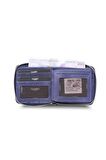 Guard Antique Navy Blue Zipper Horizontal Mini Leather Wallet - GRD2403XW22460