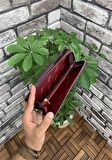 Guard Bordo Mat Fermuarlı ve Deri Patlı El Portföyü - GRD2403XW22283