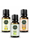 Limon + Portakal + Bergamot (Oda Kokusu Aroma Terapi Buhurdanlık/Difüzör Yağı) 3 Adet x 10 ml