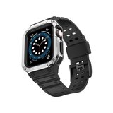 Apple Watch 42mm Kr401 Silikon Kordon - Siyah-gümüş