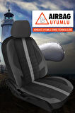 Ford Pick Up  Uyumlu 5 KOLTUK TAM SET SİNOP SERİSİ VELUR KUMAŞ OTO KOLTUK KILIFI KOKMA TERLETME YAPMAZ SİYAH
