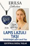 Sertifikalı Kalp Model Mini Lapis Lazuli Kolye – Bilgelik, İfade Gücü ve Ruhsal Derinlik Taşı