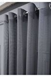 Gri File Rustik Tül Perdesi Kuşgözü Perde Rustik Tül Perde