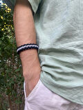 PARACORD BİLEKLİK GRİ-SİYAH KOBRA MODELİ