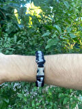 PARACORD BİLEKLİK GRİ-SİYAH KOBRA MODELİ