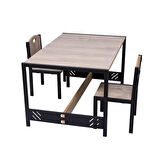 Çocuk Aktivite Oyun Masası - Çift Kişilik Çocuk Masası - MDF - Meşe - Metal