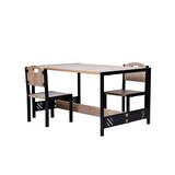 Çocuk Aktivite Oyun Masası - Çift Kişilik Çocuk Masası - MDF - Meşe - Metal