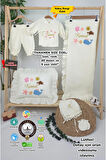 Müslin Yeni Doğan 4Katlı Organik %100Pamuk Kişiye Özgü Nakışlı Hastane Çıkış Seti(Okyanus Model-2)