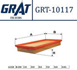 Grat 10117 Hava Filtresi Bravo II 1.4 07- Doblo 1.4 10-Punto 1.4 07-Punto Evo 1.4 12-Egea 1.2-1.4 Benz 46783544