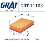 Grat 11103 Hava Filtresi Megane II 1.5 DCI 1.6 16V Scenic II 1.6 16V 1.5 DCI 8200371661