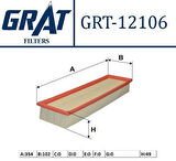Grat 12106 Hava Filtresi 206 1.4 16V-307 1.4 16V-C4 1.4 16V 1444.TL