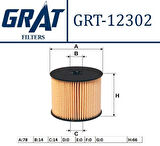 Grat 12302 Yakıt Filtresi 206-307-Partner-C5-Berlingo 2.0 HDI-Scudo 2.0 JTD Dw9 1906.A2