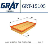 Grat 15105 Hava Filtresi Volkswagen Golf 98-06 A3 97-03 Leon 00-06 Octavia 97-10 1J0129620