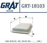Grat 18103 Hava Filtresi Corolla 07-12-Corolla 13-1.3 3-1.4-1.6 VVTI-Auris 07-Avensis 09-12 Rav-4 12-2.0 VVT-I Verso 09-1.6 Benzinli 178010D060