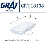 Grat 18108 Hava Filtresi Yaris 1.4 D4D 06-11 Yaris 1.4 D4D 12-RAV4 2.0 D4D 15-Avensis 1.6 D4D 15-Verso 1.6 4D4 13-Dizel 178010N020