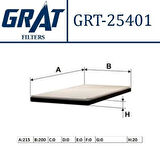 Grat 25401 Kabin Filtresi Chevrolet Spark 1.0-1.2 2010-Spark 1.2 2003-Daewoo Matiz 2010- 95947238