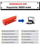 Roborock G10 Uyumlu Batarya 14.4V 5800 mAh Robot Süpürge Pili
