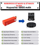 Roborock S7 Maxv S7 Maxv Ultra Uyumlu Batarya 14.4V 5800 mAh Robot Süpürge Pili