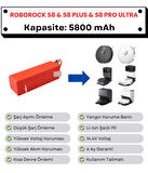 Roborock S8 & S8 Plus & S8 Pro Ultra Uyumlu Batarya 14.4V 5800 mAh Robot Süpürge Pili