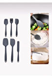6lı Yanmaz Yapışmaz Isıya Dayanıklı Mutfak Pasta Slikon Yumurta Fırçası Kaşık Bıçak Spatula Seti