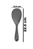 4'lü set silikon1 kepçe 1 kaşık (27.5cm) 1 kaşık (20 cm) 1 pilav kaşığı GRİ
