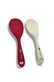 silikon yanmaz yapışmaz kaşık seti 2'li beyaz-koyupembe