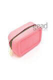 Kaliteli Küçük Silikon Makyaj Çantası - Kokulu Lüx Açık Pembe