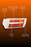 Goldsun Supra 1500 Watt GSS15 Kumandasız Suya Dayanıklı Elektrikli İnfrared Isıtıcı-Beyaz