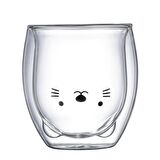 Çift Cidarlı Tasarım Cam Bardak 2'li  Bardak