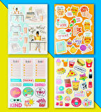 My DIY Sticker Book 24 * 17 cm 16 Sayfa Özel Tasarım Rengarenk Sticker Kitabı