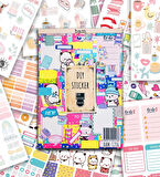 Girl Power My DIY Sticker Book 24 * 17 cm 16 Sayfa Özel Tasarım Rengarenk Sticker Kitabı