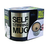 Kişiye Özel Kendini Karıştıran Mikser Kupa Termos Bardak Siyah - Self Stirring Mug
