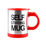 Kişiye Özel Kendini Karıştıran Mikser Kupa Termos Bardak  Kırmızı - Self Stirring Mug