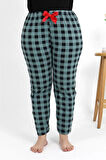 Moda Kadın Pamuklu Büyük Beden Alt Pijama Turkuaz
