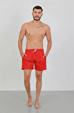 Moda Erkek Fermuarlı Cepli Deniz Şortu Kırmızı