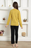 Moda Kız Çocuk Penye Pijama Takım Sarı