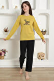 Moda Kız Çocuk Penye Pijama Takım Sarı