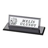 Allah Yazılı Kişiye Özel Kristal Masa İsimliği
