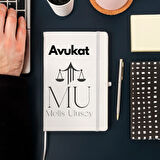 Avukatlara Özel İsim Yazılı Tasarımlı Defter